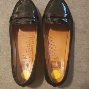 FitFlop Size 8 F-Pop Women's Black Loafers/Flats